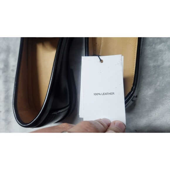 NWT Mango Men's Size 10.5 Black 100% Leather Aged Leather Loafers Shoes - Picture 8 of 8